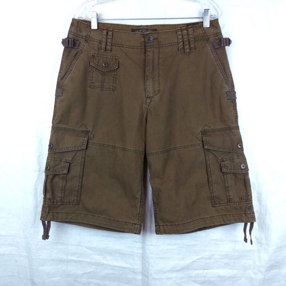 Old Navy Cargo Shorts Mens 33 Brown Y2K Utility Military Surplus Gorpcore Skate